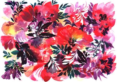 Original Abstract Floral Paintings by SAYAKA YAMAUCHI