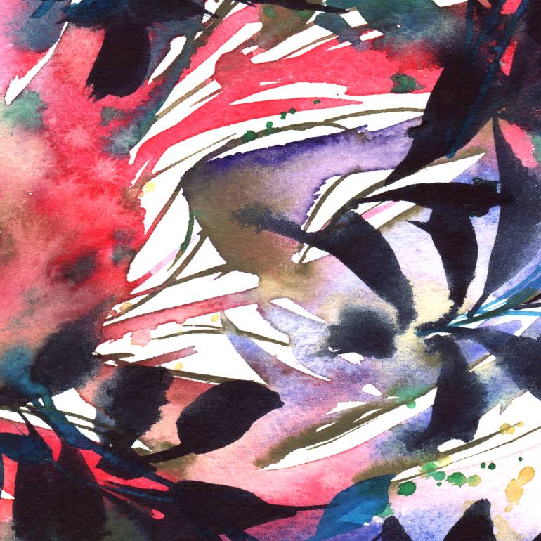 Original Abstract Floral Painting by Sayaka Yamauchi