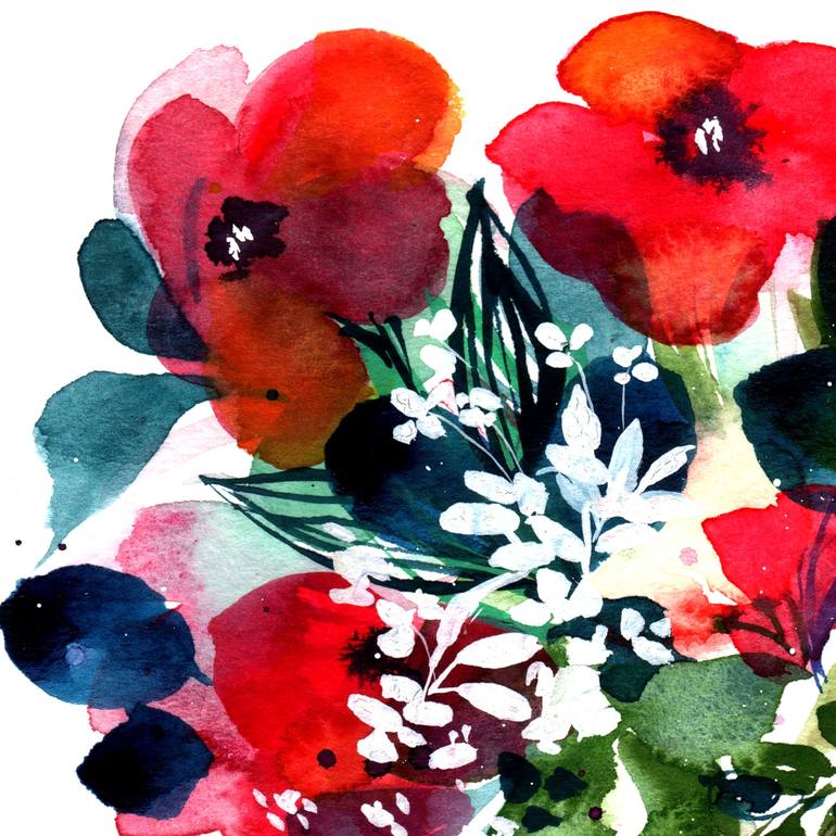 Original Abstract Floral Painting by SAYAKA YAMAUCHI