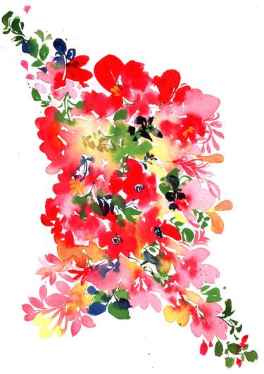 Original Abstract Floral Paintings by SAYAKA YAMAUCHI