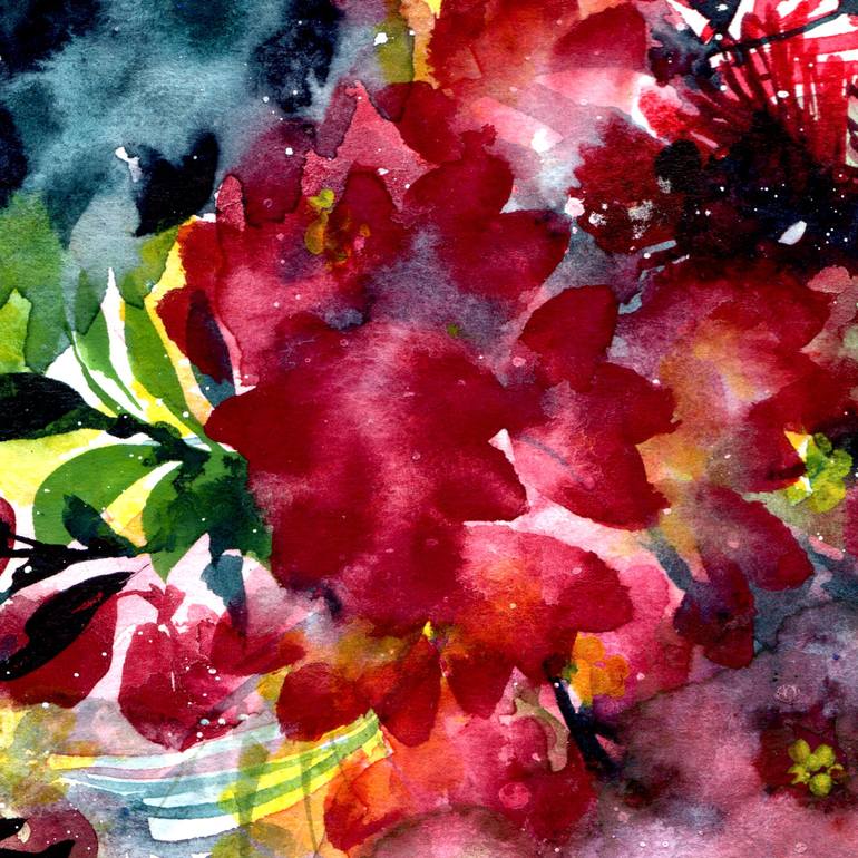 Original Abstract Floral Painting by SAYAKA YAMAUCHI