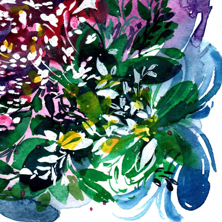 Original Abstract Floral Painting by SAYAKA YAMAUCHI