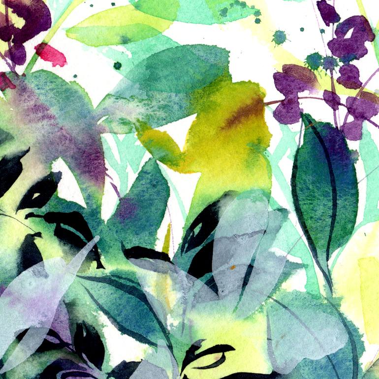 Original Abstract Floral Painting by Sayaka Yamauchi