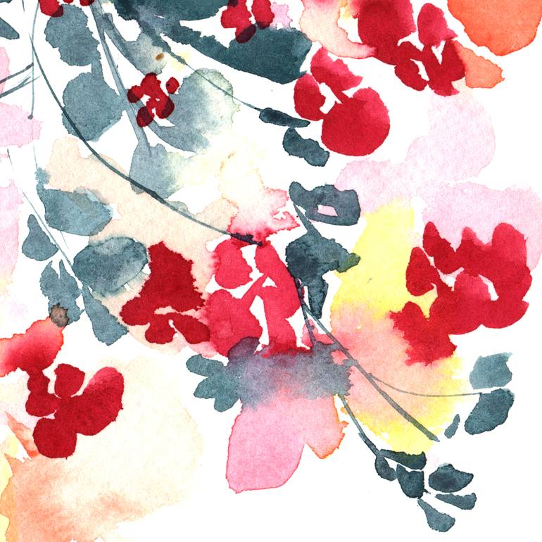 Original Abstract Floral Painting by Sayaka Yamauchi