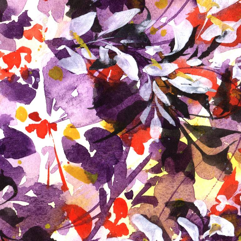 Original Abstract Floral Painting by SAYAKA YAMAUCHI