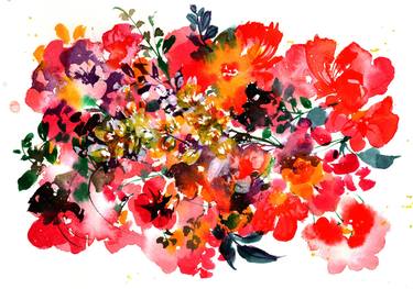 Original Abstract Floral Paintings by SAYAKA YAMAUCHI