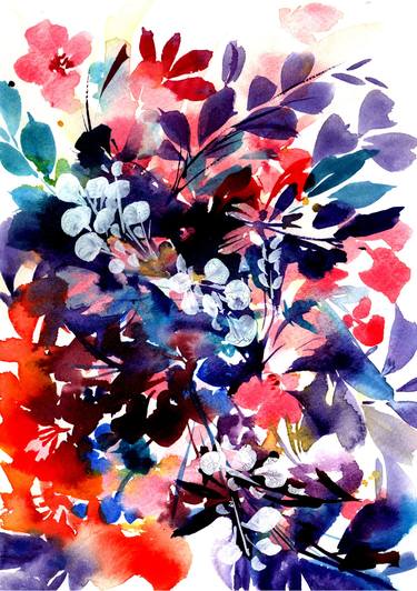 Original Abstract Floral Paintings by SAYAKA YAMAUCHI