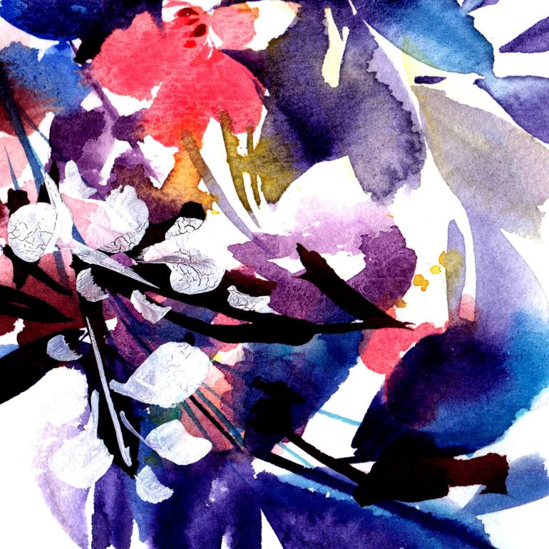 Original Abstract Floral Painting by SAYAKA YAMAUCHI