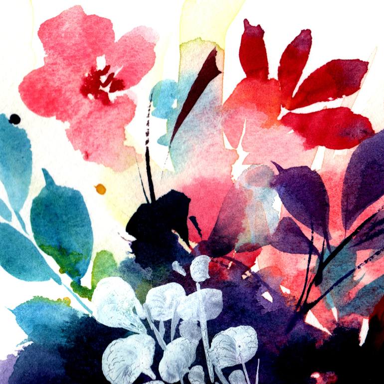 Original Abstract Floral Painting by SAYAKA YAMAUCHI