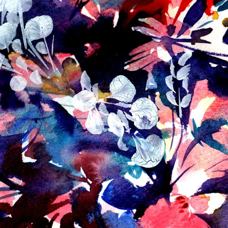 Original Abstract Floral Painting by SAYAKA YAMAUCHI