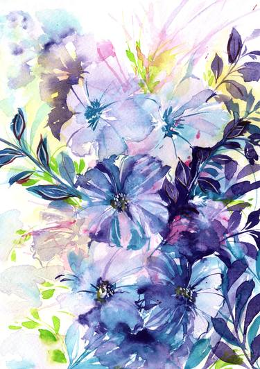 Original Abstract Floral Paintings by SAYAKA YAMAUCHI