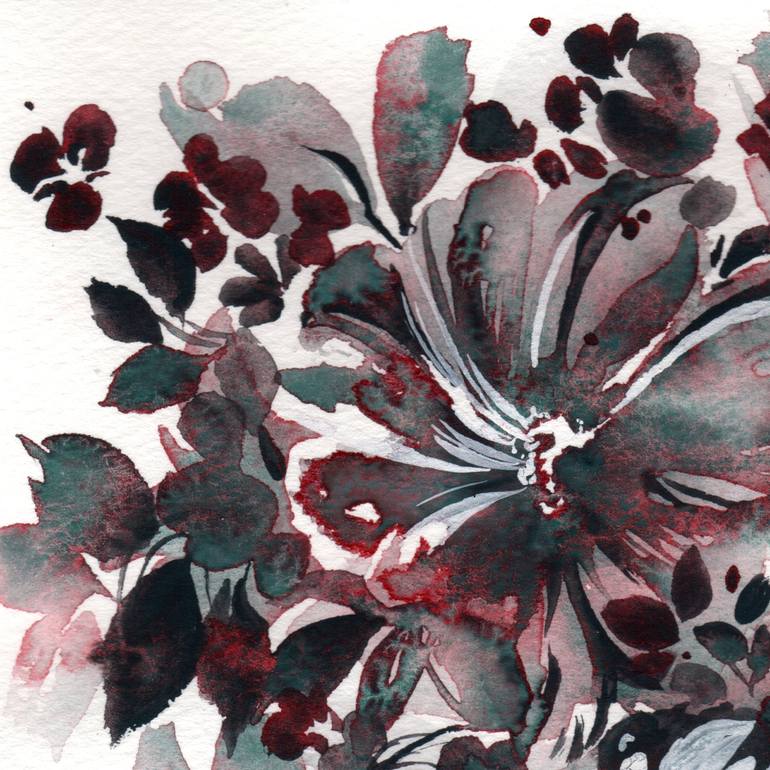 Original Abstract Floral Painting by Sayaka Yamauchi