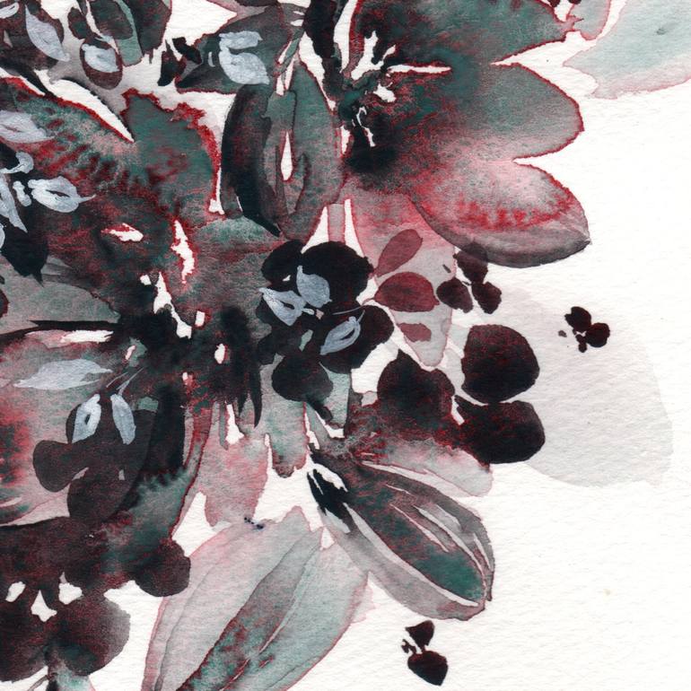 Original Abstract Floral Painting by Sayaka Yamauchi
