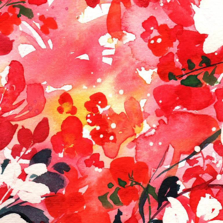 Original Abstract Floral Painting by Sayaka Yamauchi