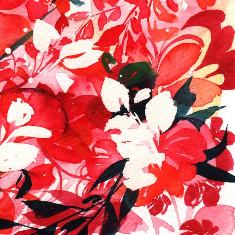 Original Abstract Floral Painting by Sayaka Yamauchi