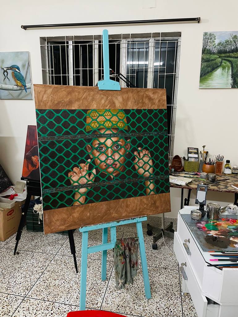 Original Conceptual People Painting by Hk Joseph