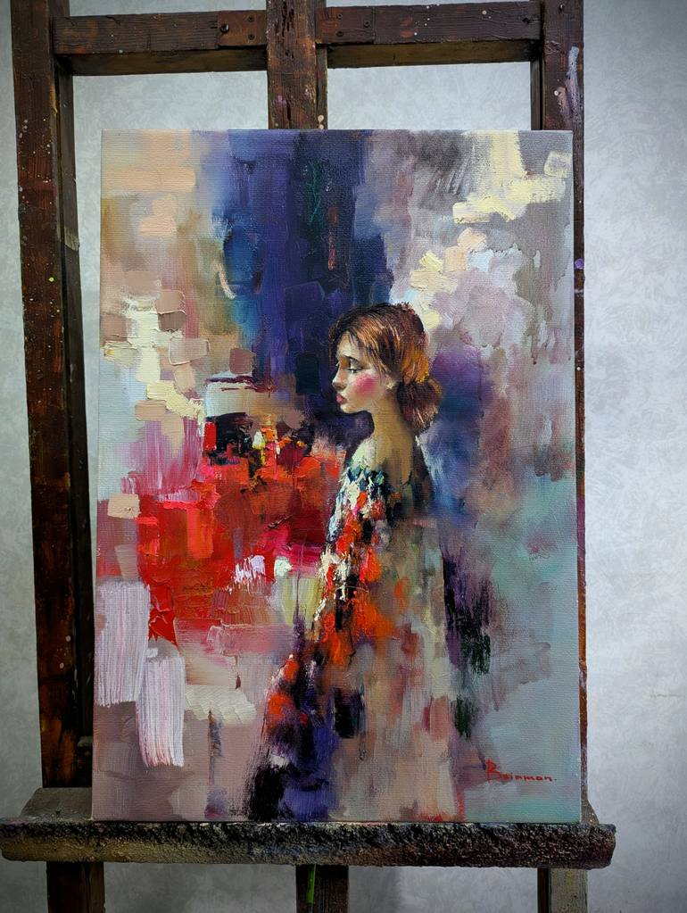 Original Abstract Expressionism Abstract Painting by Baiaman Omurkulov