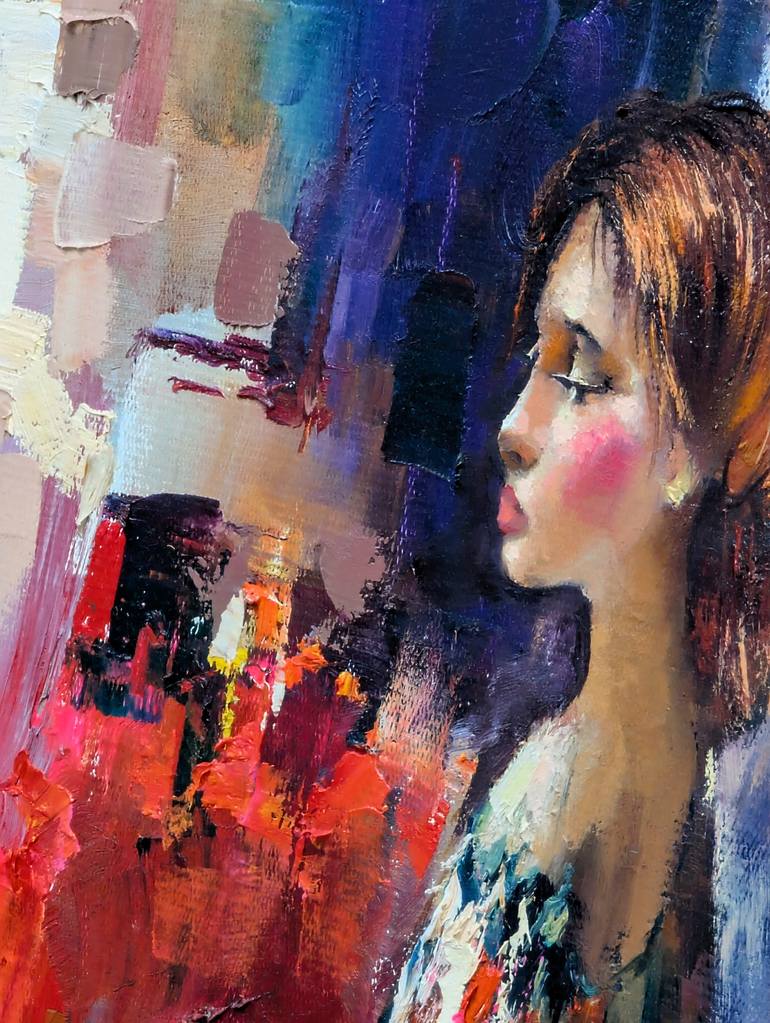 Original Abstract Expressionism Abstract Painting by Baiaman Omurkulov