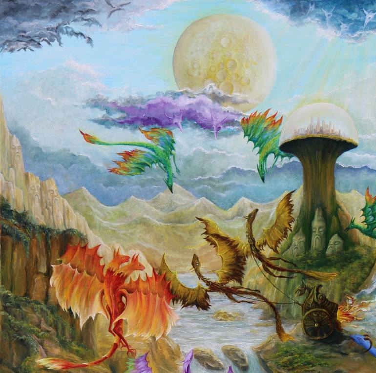 Original Surrealism Fantasy Painting by Gregory Pyra Piro