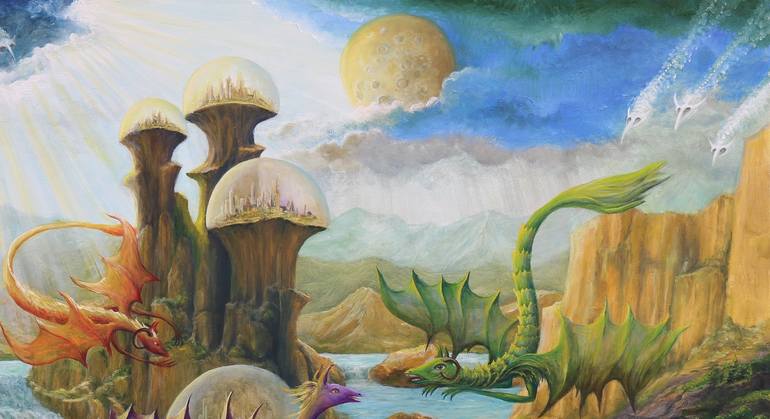 Original Surrealism Fantasy Painting by Gregory Pyra Piro