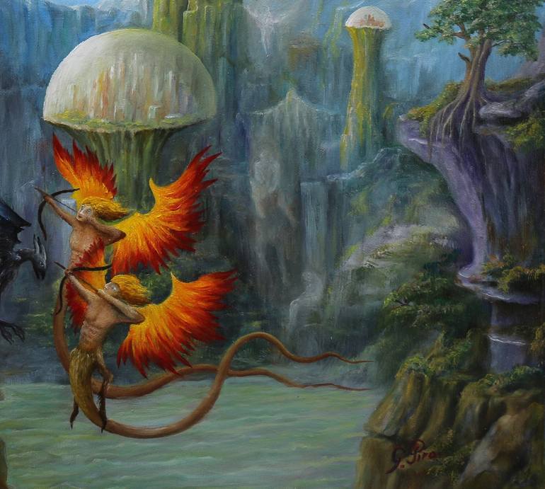 Original Surrealism Fantasy Painting by Gregory Pyra Piro