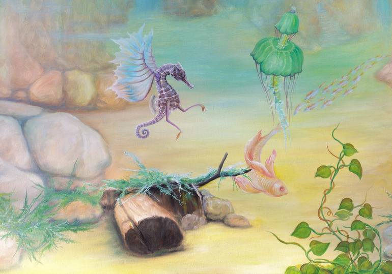 Original Surrealism Water Painting by Gregory Pyra Piro