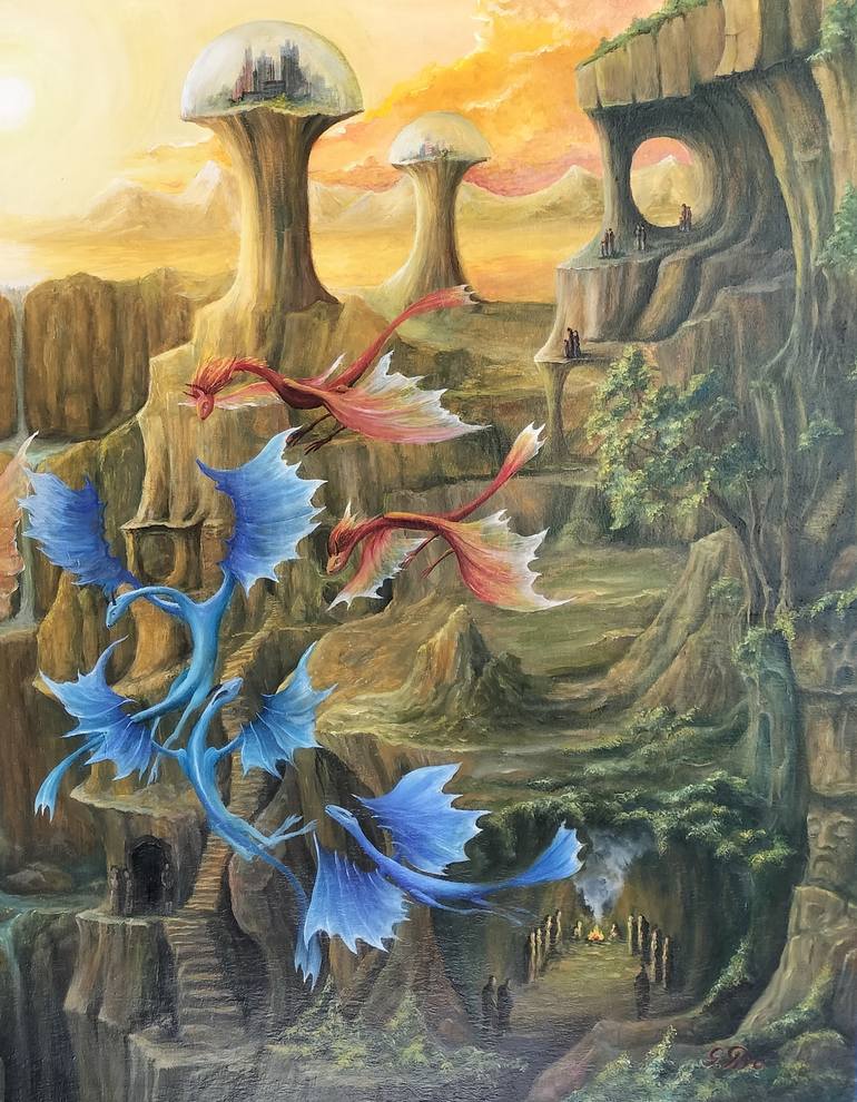 Original Surrealism Fantasy Painting by Gregory Pyra Piro