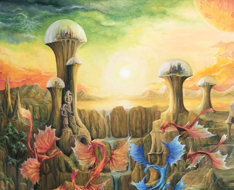 Original Surrealism Fantasy Painting by Gregory Pyra Piro