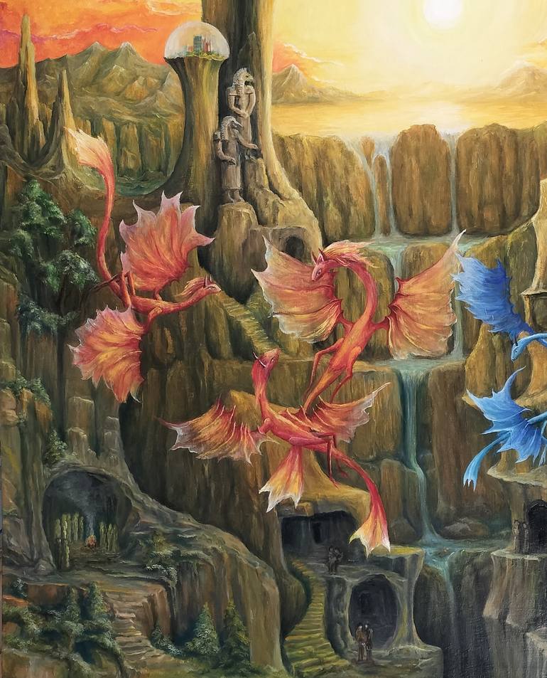 Original Surrealism Fantasy Painting by Gregory Pyra Piro