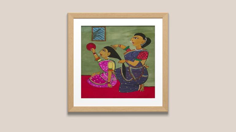 Original Folk People Painting by Dr Swati Chhirolya