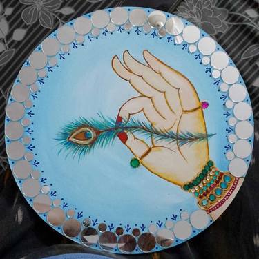 Krishna’s Blessing: Lippan Art Wall Hanging thumb