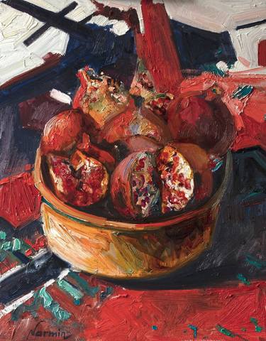 Original Impressionism Still Life Paintings by Narmin Nasib