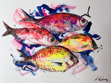 Print of Fish Drawings by Narmin Nasibova