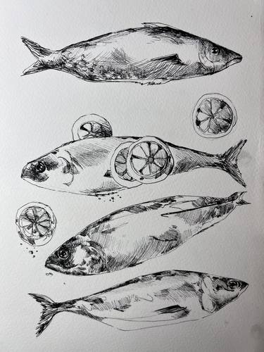 Print of Fish Drawings by Narmin Nasibova