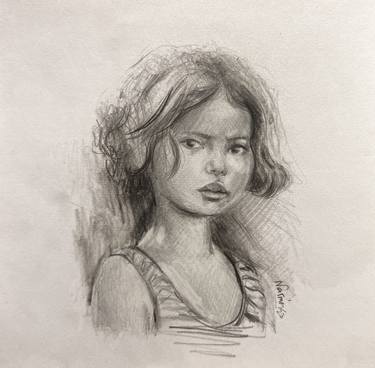 Print of Portrait Drawings by Narmin Nasibova