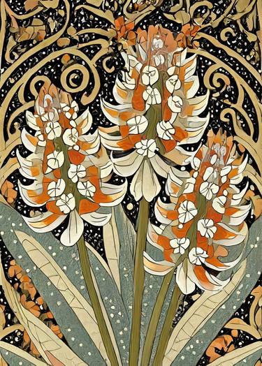 Print of Art Deco Floral Mixed Media by Hailey Liv