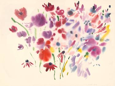 Original Abstract Floral Paintings by Pamela  Silver