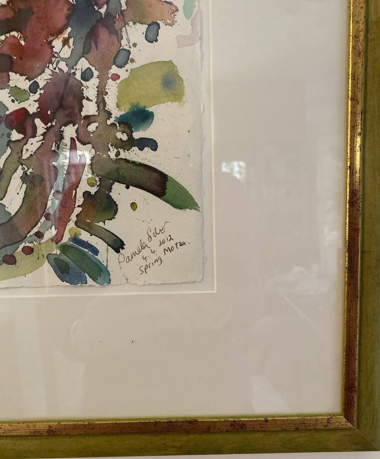 Original Abstract Floral Painting by Pamela  Silver