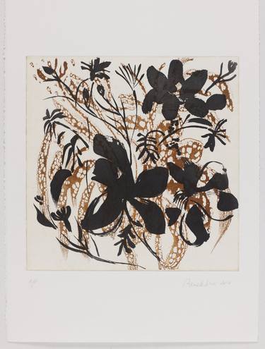 Original Abstract Expressionism Floral Printmaking by Pamela Silver