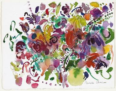 Original Abstract Garden Paintings by Pamela  Silver