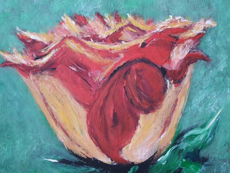 Original Abstract Floral Painting by Reza Grayloo