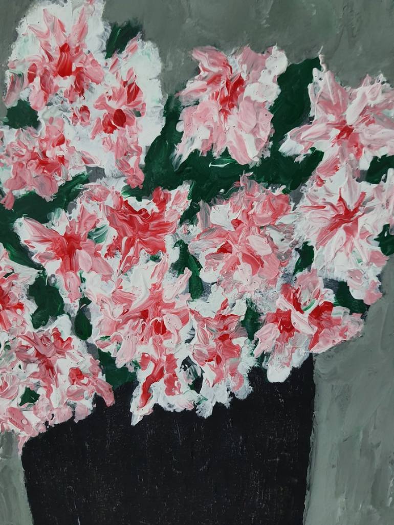 Original Abstract Floral Painting by Reza Grayloo