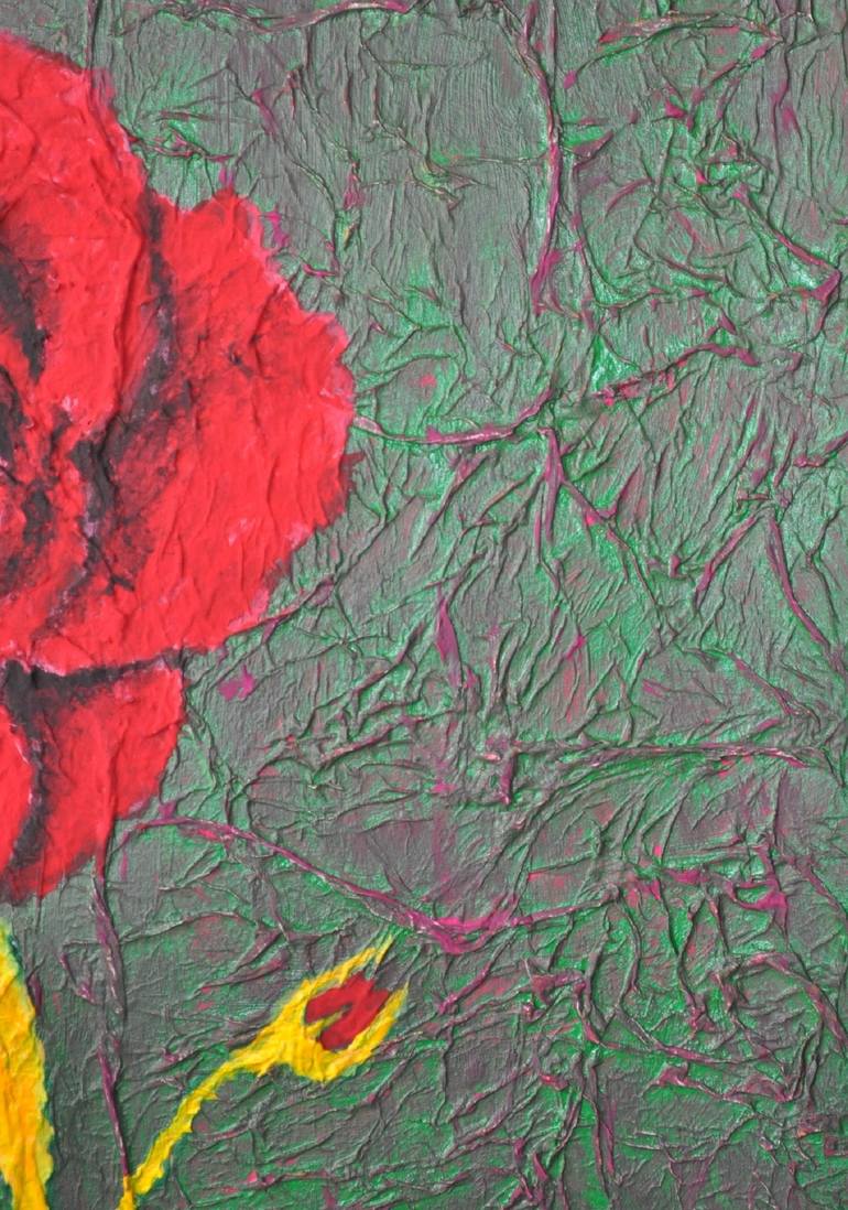 Original Abstract Floral Painting by Reza Grayloo