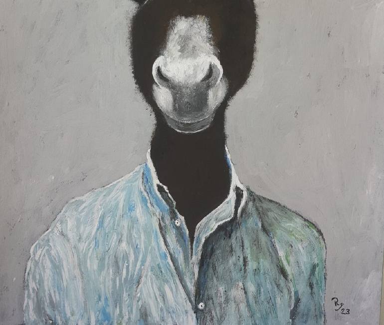 Original Abstract Animal Painting by Reza Grayloo