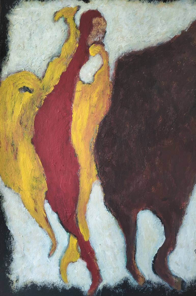 Original Abstract People Painting by Reza Grayloo