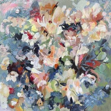 Original Abstract Expressionism Floral Paintings by Paula Borsetti