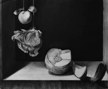 STILL LIFE WITH APPLE, CABBAGE, MELON AND CUCUMBER thumb