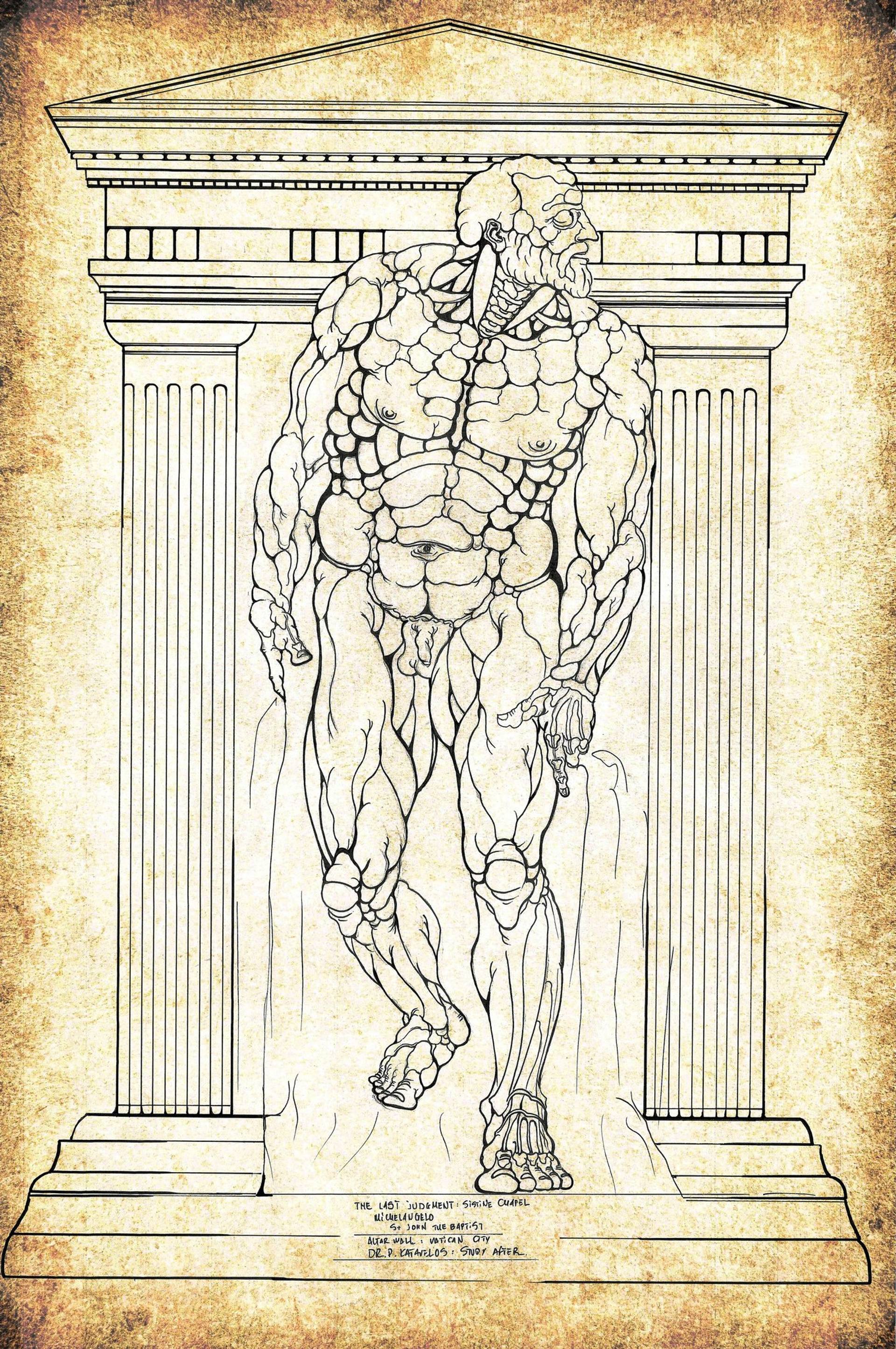 Michelangelo last judgment Drawing by Pavlos Katavelos | Saatchi Art