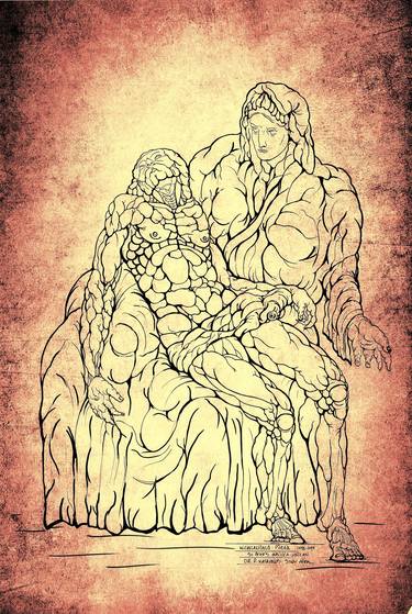Original Baroque Religion Drawings by Pavlos Katavelos