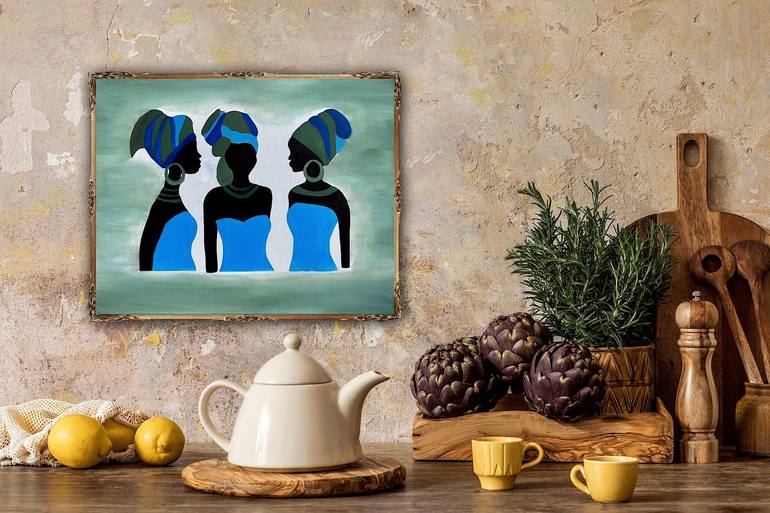 Original Abstract People Painting by sofo pataraia
